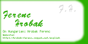ferenc hrobak business card